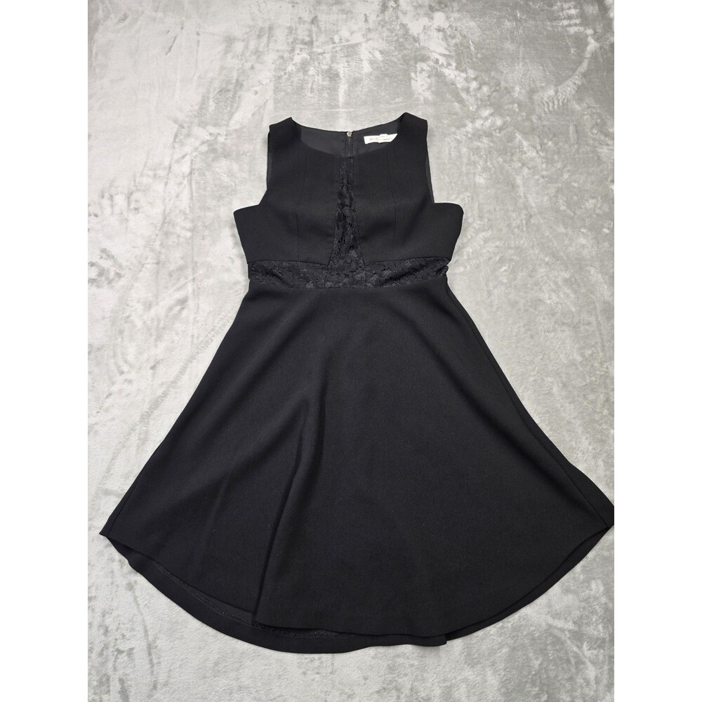 BCBGeneration A Line Shift Dress Womens 4 Black Sleeveless Midi Lined Zip